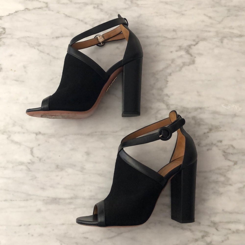 AQUAZURRA Issa Suede Open Toe 6.5